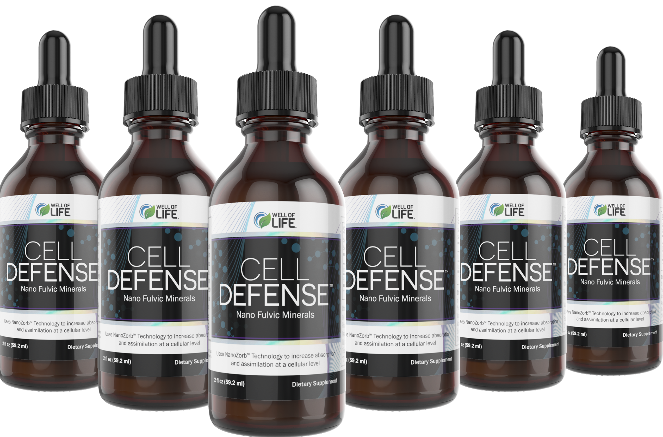 6 BOTTLE AMBER Cell Defense 2000x2000 brighter6